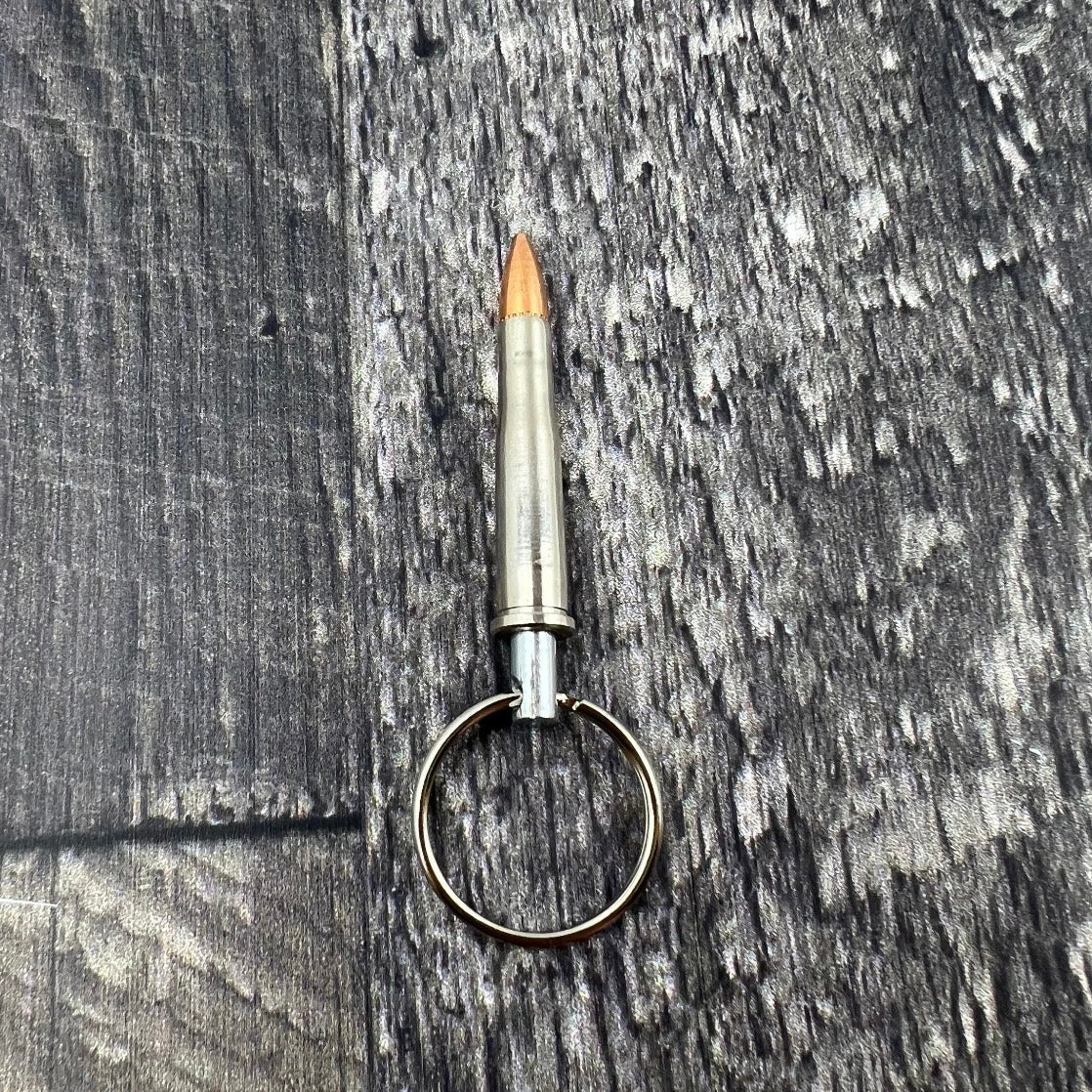22 Hornet Nickle Case Bullet Keychain