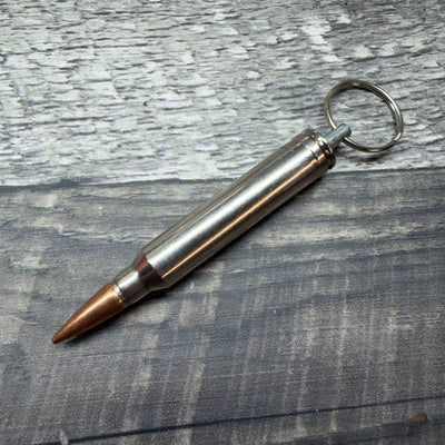 300 Winchester Magnum Nickle Bullet Keychains