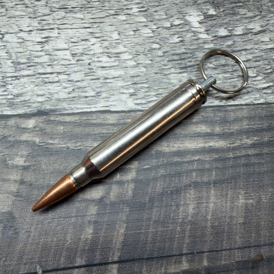 300 Winchester Magnum Nickle Bullet Keychains