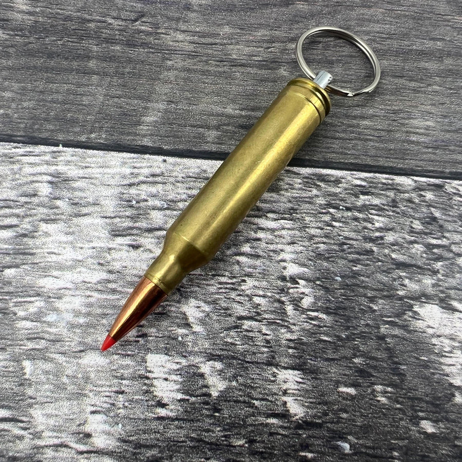 7mm Remington Magnum Bullet Brass Keychain