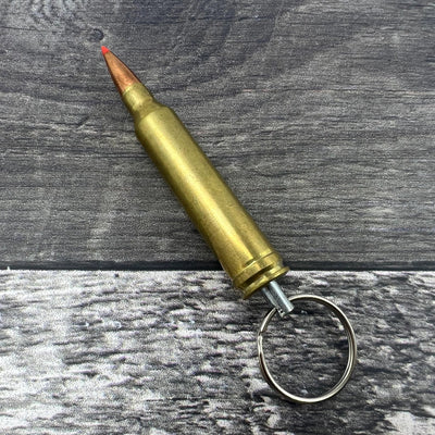 7mm Remington Magnum Bullet Brass Keychain