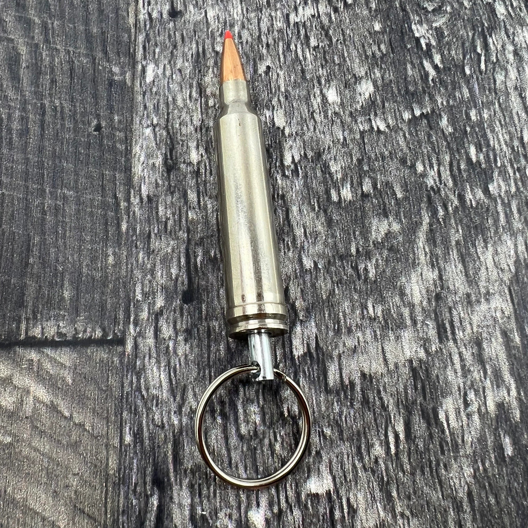 7mm Remington Magnum Bullet Nickle Keychain