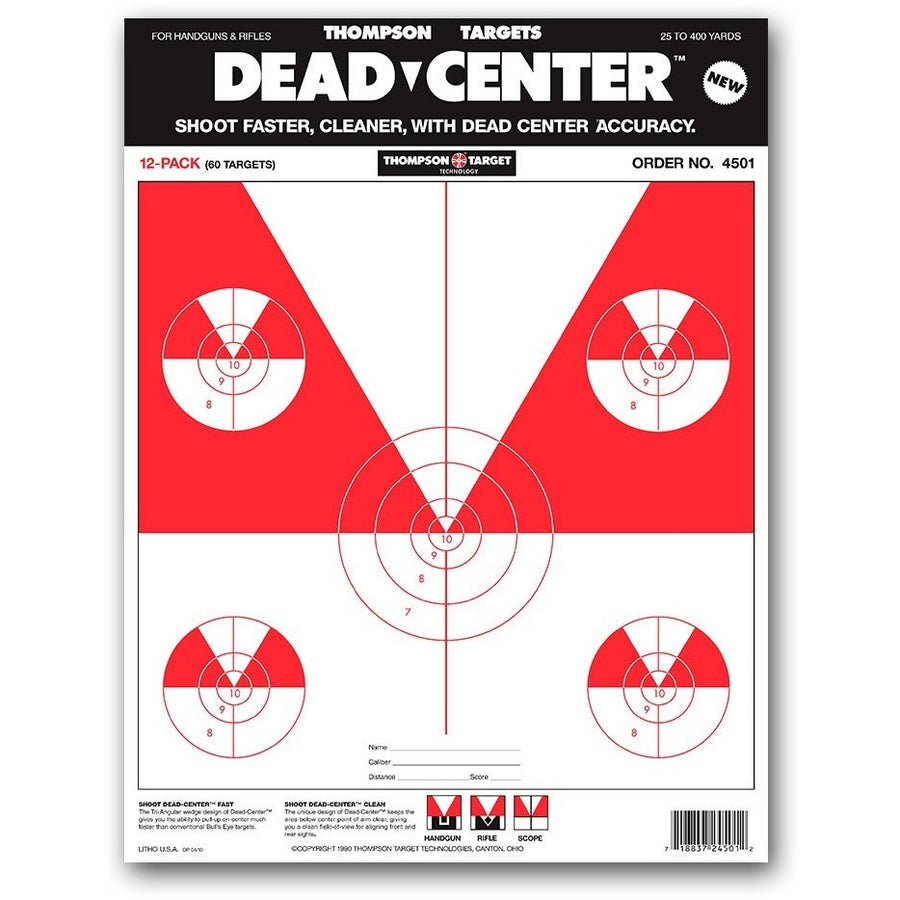 Dead Center Shooting Targets - 9"X12" Paper - 12 Pack (4501) (TMP-TR-008)