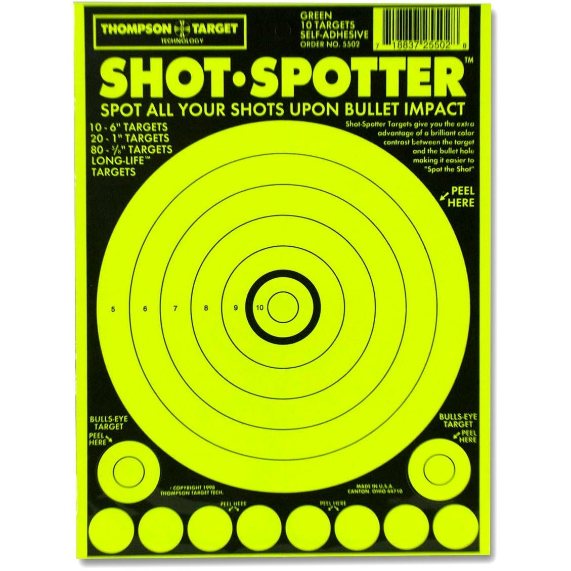 Shot Spotter Green - Adhesive Shooting Targets - 6"X9" - 10 Pack (5502) (TMP-TR-014)