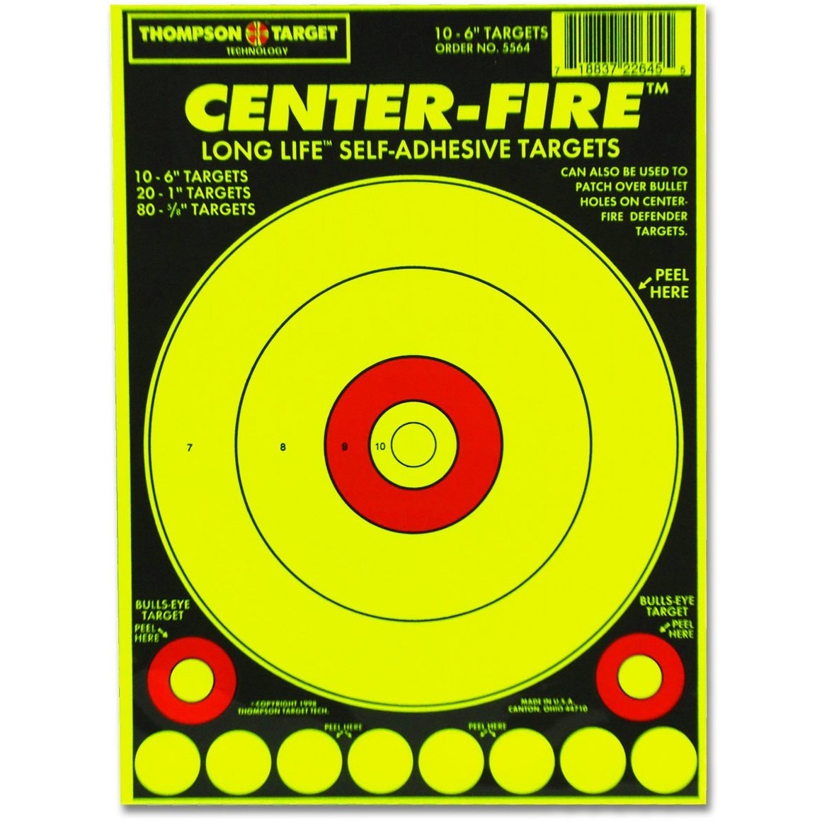 Center-Fire 6"X9" Adhesive Peel & Stick Targets - 10 Pack (5564) (TMP-TR-021)