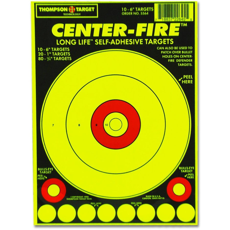 Center-Fire 6"X9" Adhesive Peel & Stick Targets - 10 Pack (5564) (TMP-TR-021)