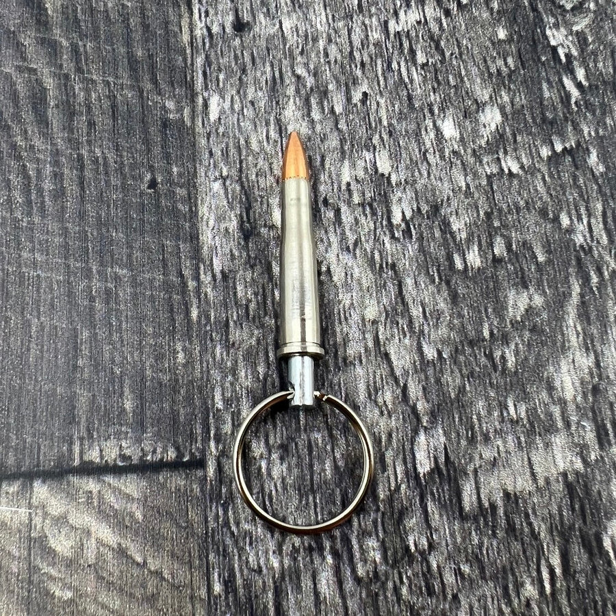 22 Hornet Nickle Case Bullet Keychain
