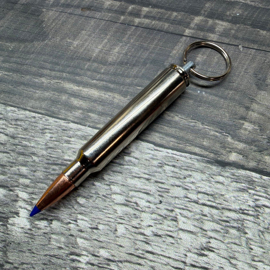 338 Remington Ultra Magnum Bullet Keychain