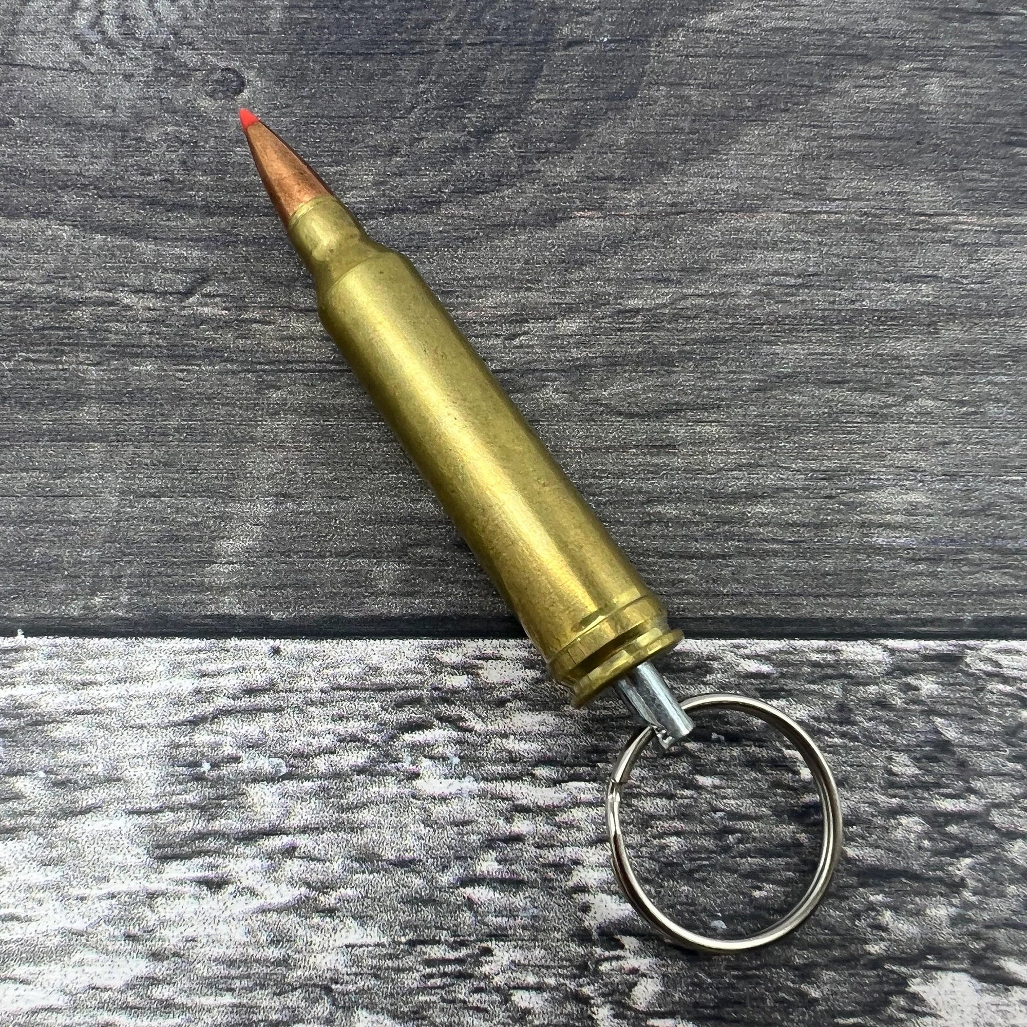 7mm Remington Magnum Bullet Brass Keychain