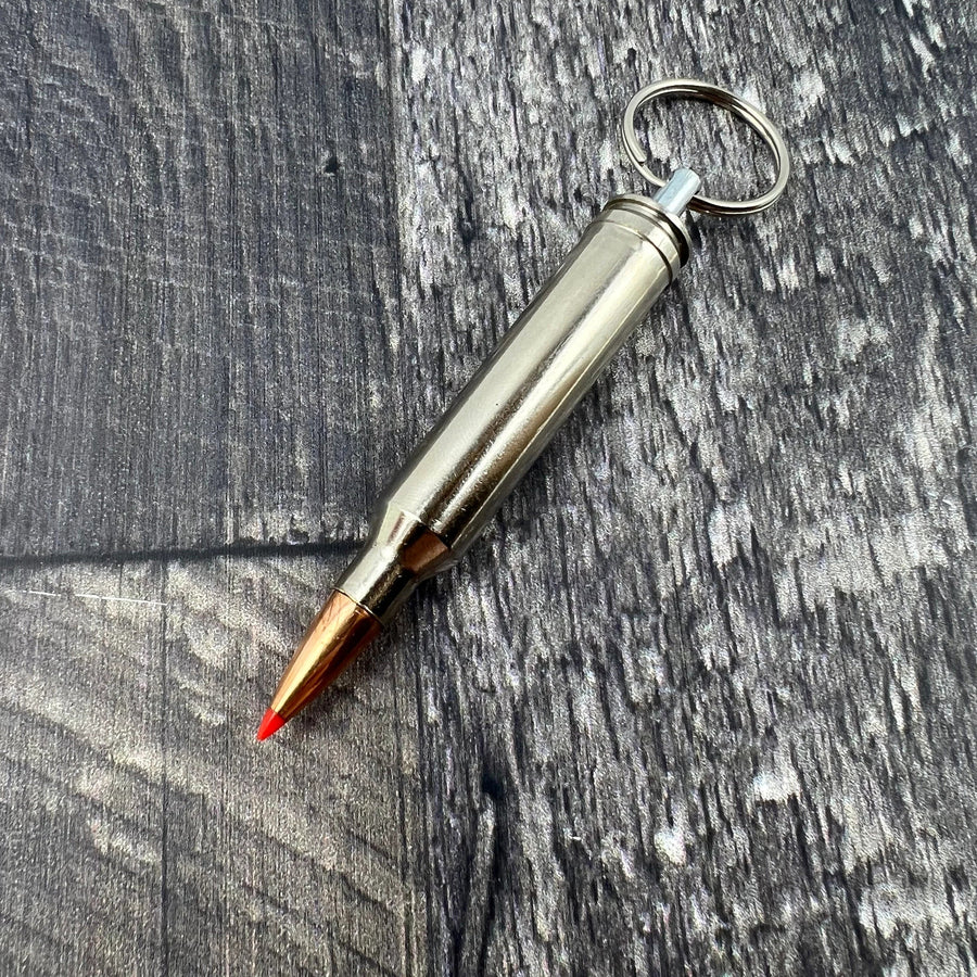 7mm Remington Magnum Bullet Nickle Keychain