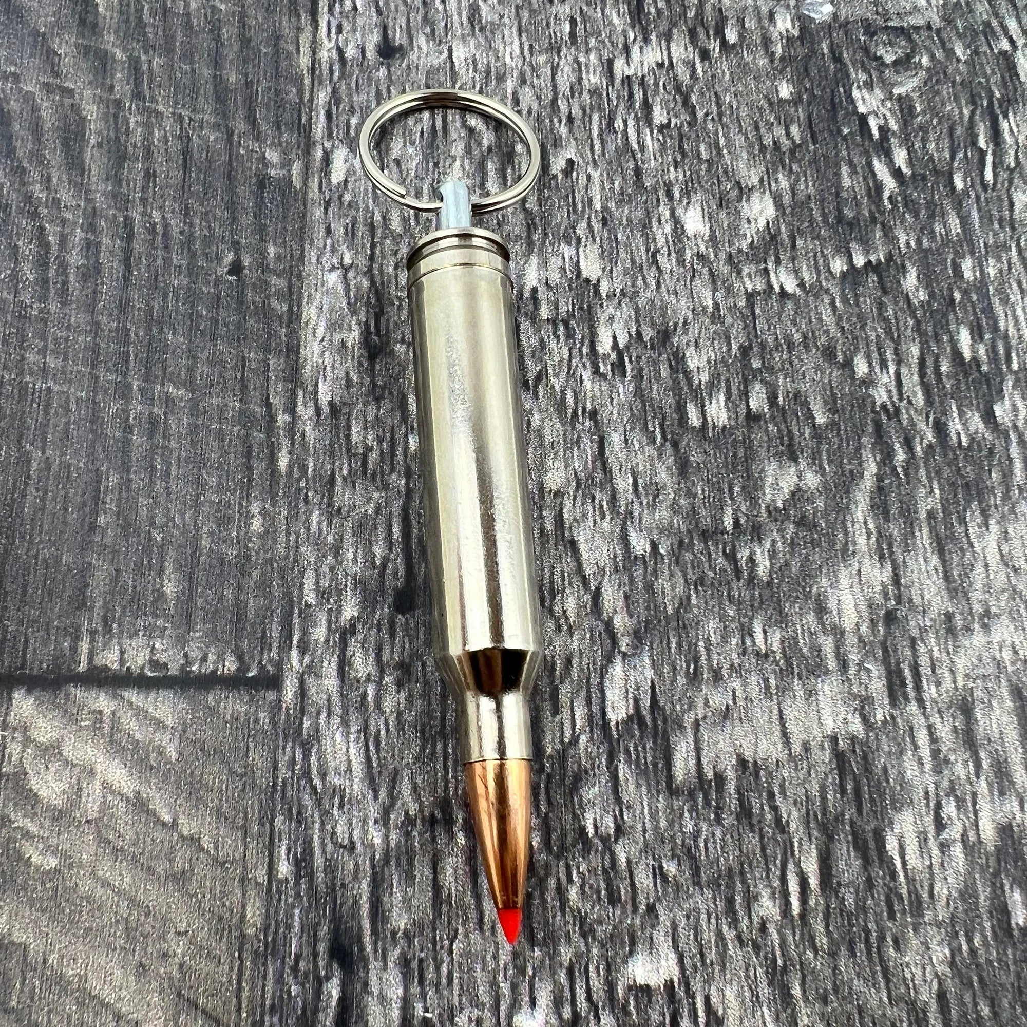 7mm Remington Magnum Bullet Nickle Keychain