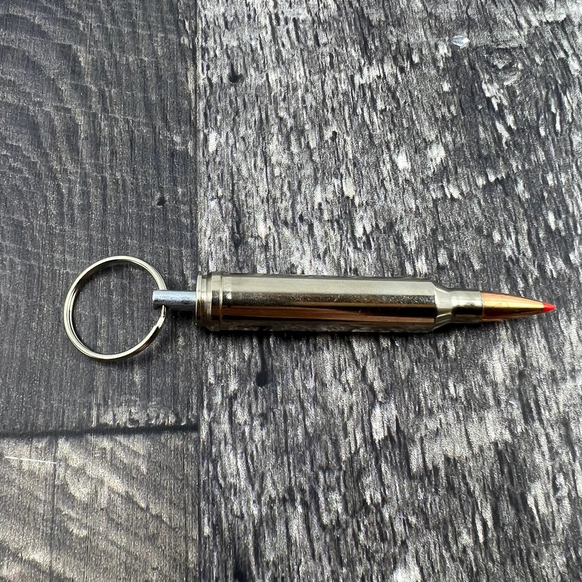 7mm Remington Magnum Bullet Nickle Keychain