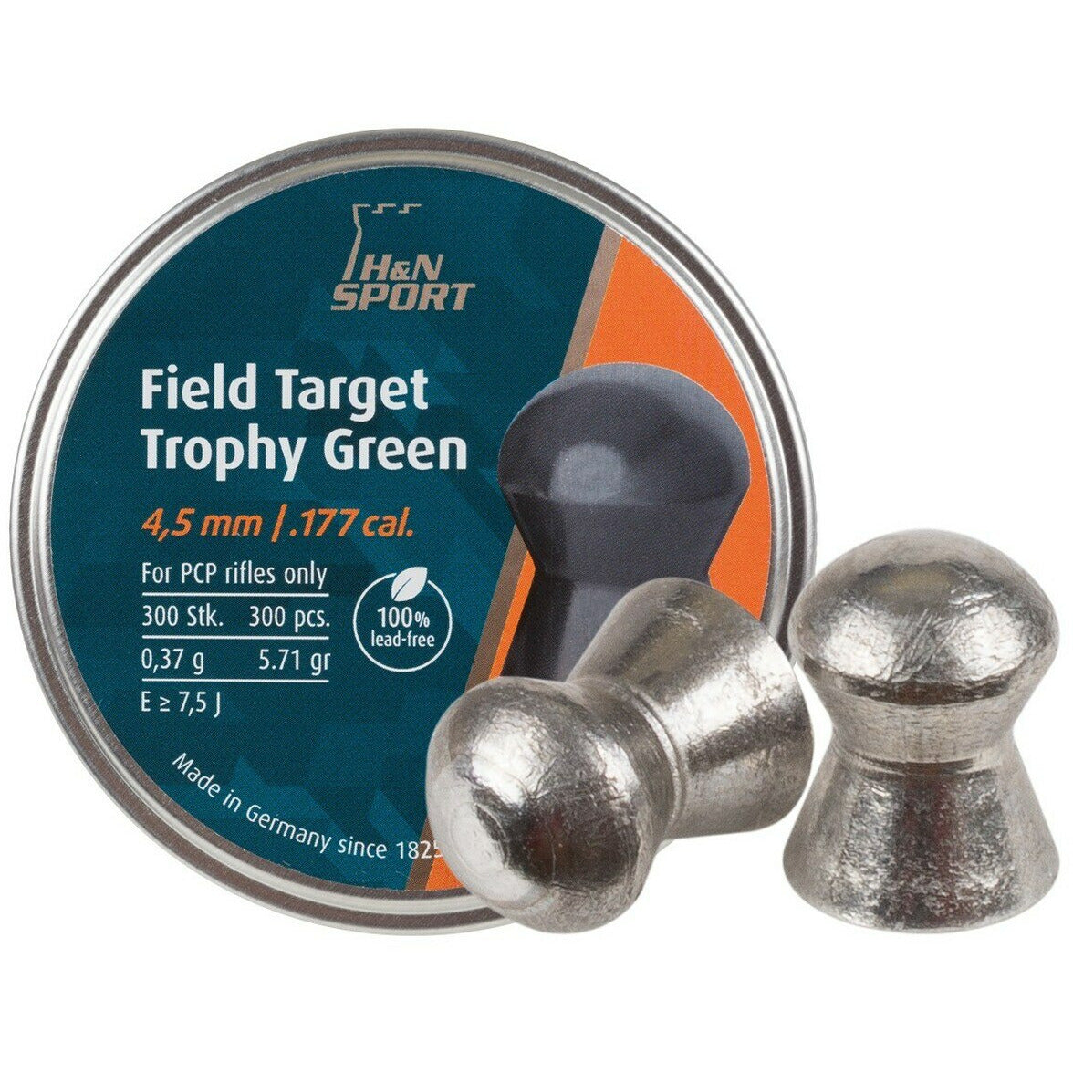 Field Target Trophy Green Lead Free 4.50mm .177 (HAN-PL-050)