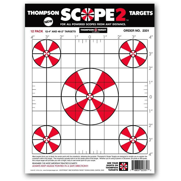 Scope 2 Sight In 9"X12" Paper Shooting Targets - 12 Pack (2331) (TMP-TR-002)
