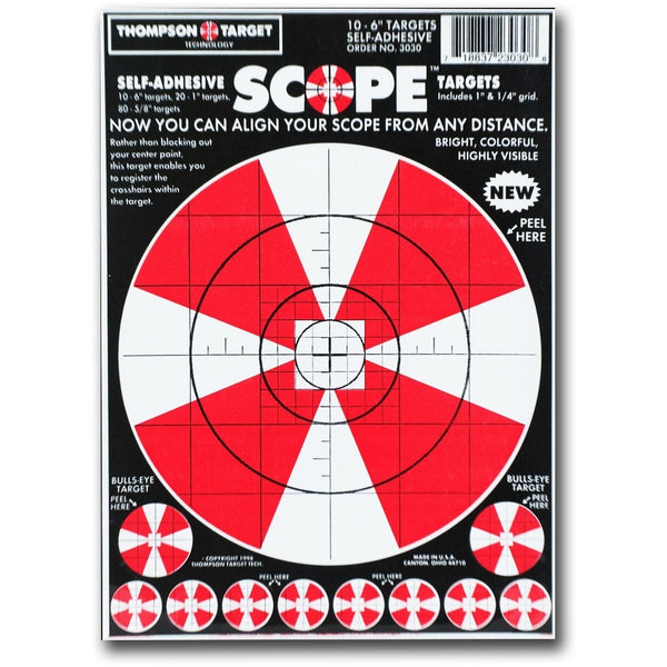 Scope Alignment 6"X9" Adhesive Peel & Stick Targets - 10 Pack (3030) (TMP-TR-019)