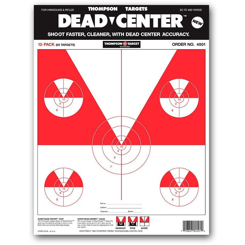 Dead Center Shooting Targets - 9"X12" Paper - 12 Pack (4501) (TMP-TR-008)