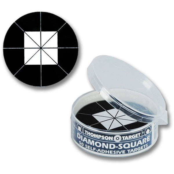 Stick-Um-Up Diamond Square Black 2.25" Peel & Stick Adhesive Targets - 50 Pack (5280) (TMP-TR-028)