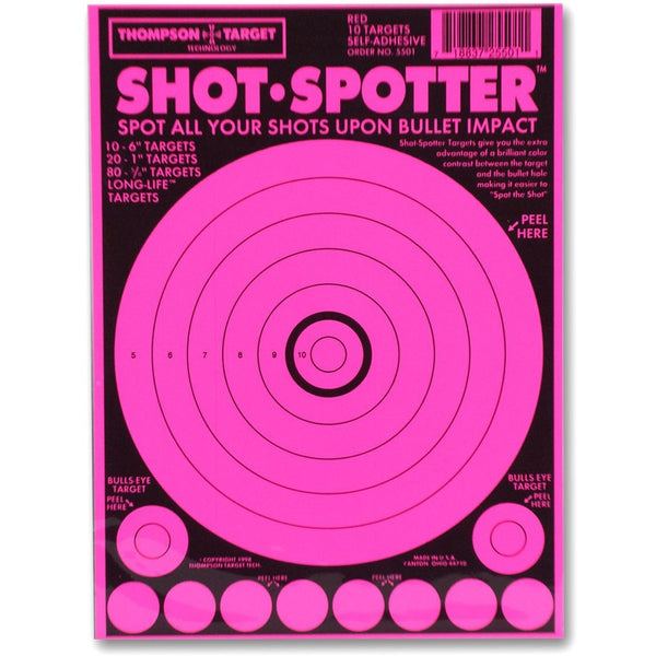 Shot Spotter Pink - Adhesive Shooting Targets - 6"X9" - 10 Pack (5501) (TMP-TR-013)