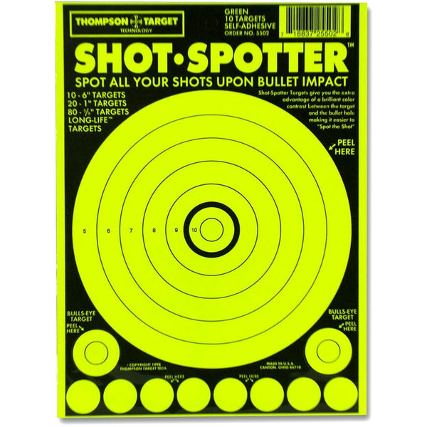 Shot Spotter Green - Adhesive Shooting Targets - 6"X9" - 10 Pack (5502) (TMP-TR-014)