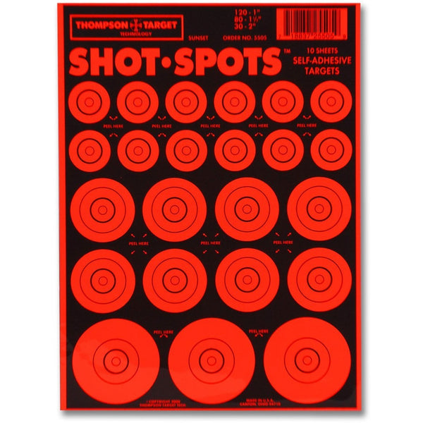 Shot Spots Orange 6"X9" Adhesive Target Paster Bullseyes - 10 Pack (5505) (TMP-TR-017)
