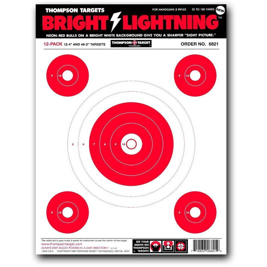 Bright Lightning 9"X12" Paper Shooting Targets - 12 Pack (6821) (TMP-TR-004)